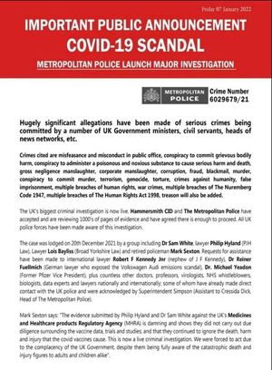 Largest Criminal Investigation coinciding with the end of the pandemic in the UK